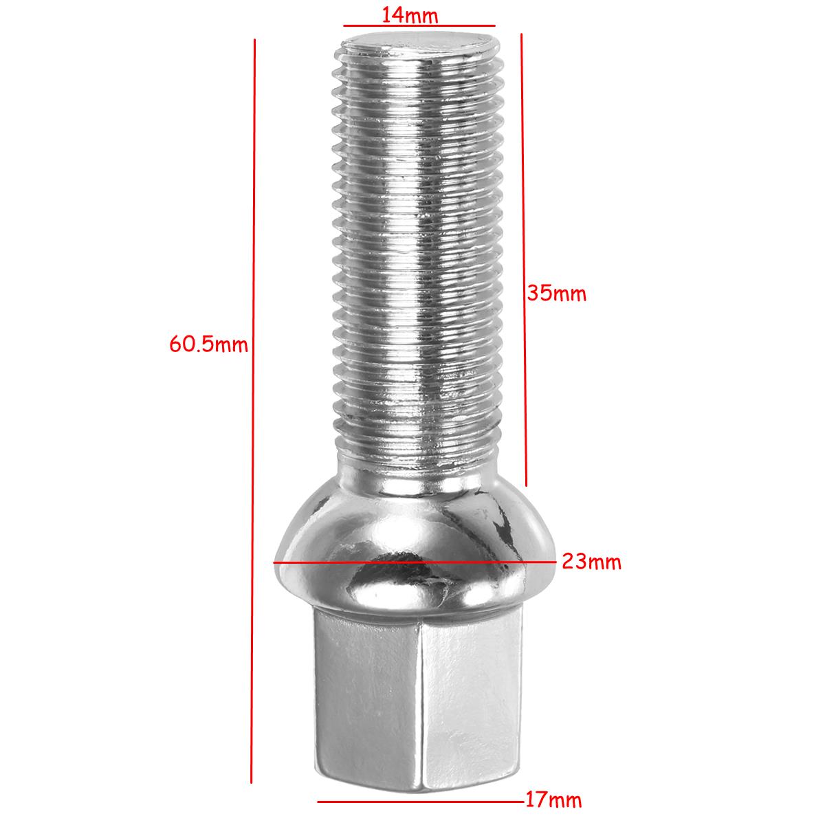 35mm-Thread-Silver-Car-Tire-Screw-Radius-Wheel-Lug-Nut-Bolts-For-Audi-1350128