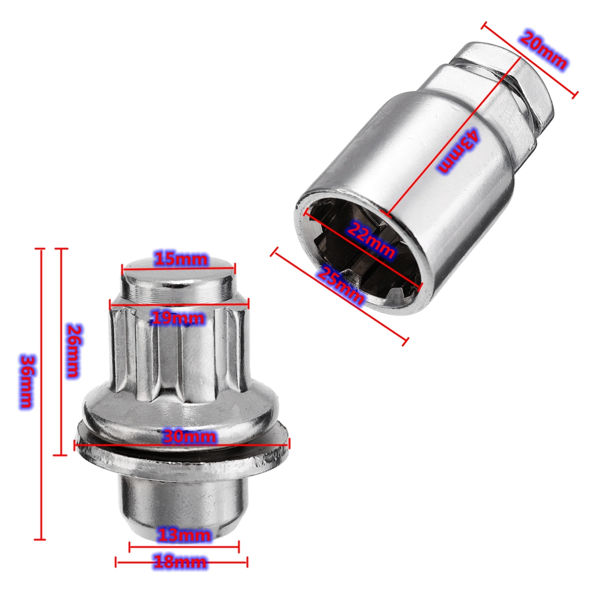 41-Aluminum-Alloy-Standard-Locking-Wheel-Bolt-Nut-For-Toyota-M12-X-15-1349567