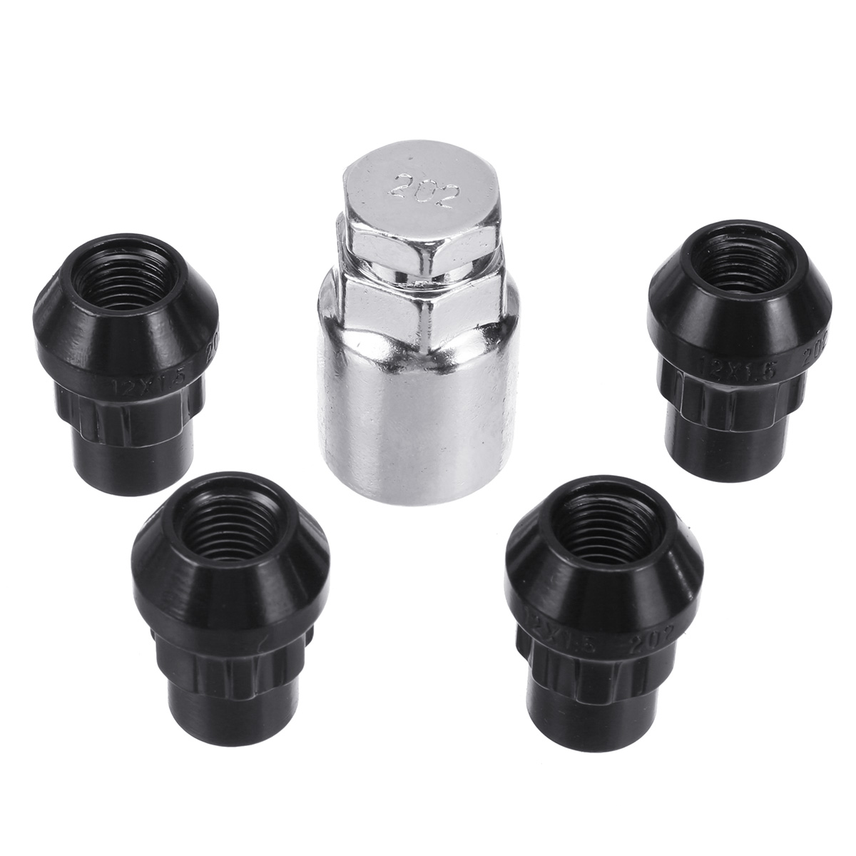 4Pcs-M12-x-15-Wheel-Locks-Locking-Nuts-Tapered-Seat-Inc-Key-For-Ford-Focus-Fiest-1673843
