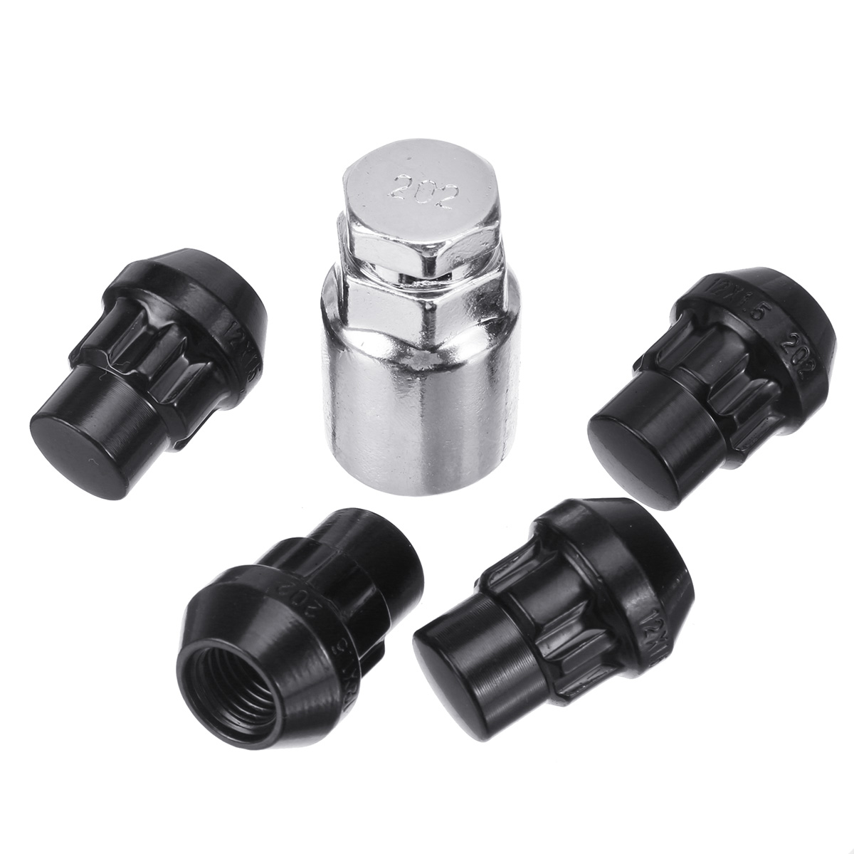 4Pcs-M12-x-15-Wheel-Locks-Locking-Nuts-Tapered-Seat-Inc-Key-For-Ford-Focus-Fiest-1673843