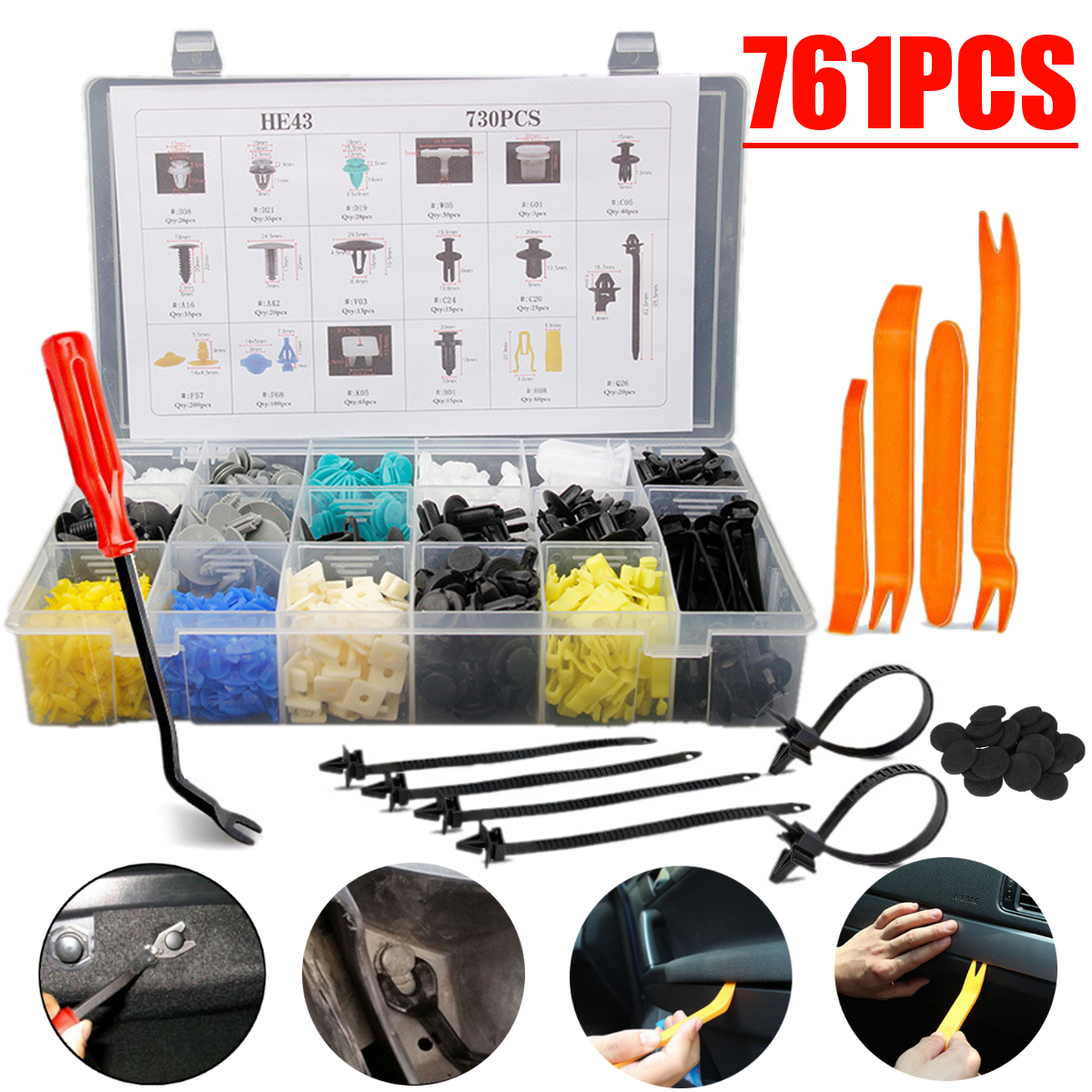 761PCS-Car-Universal-Fastener-Expansion-Screw-Clip-Snap-Mixed-Suit-1771659
