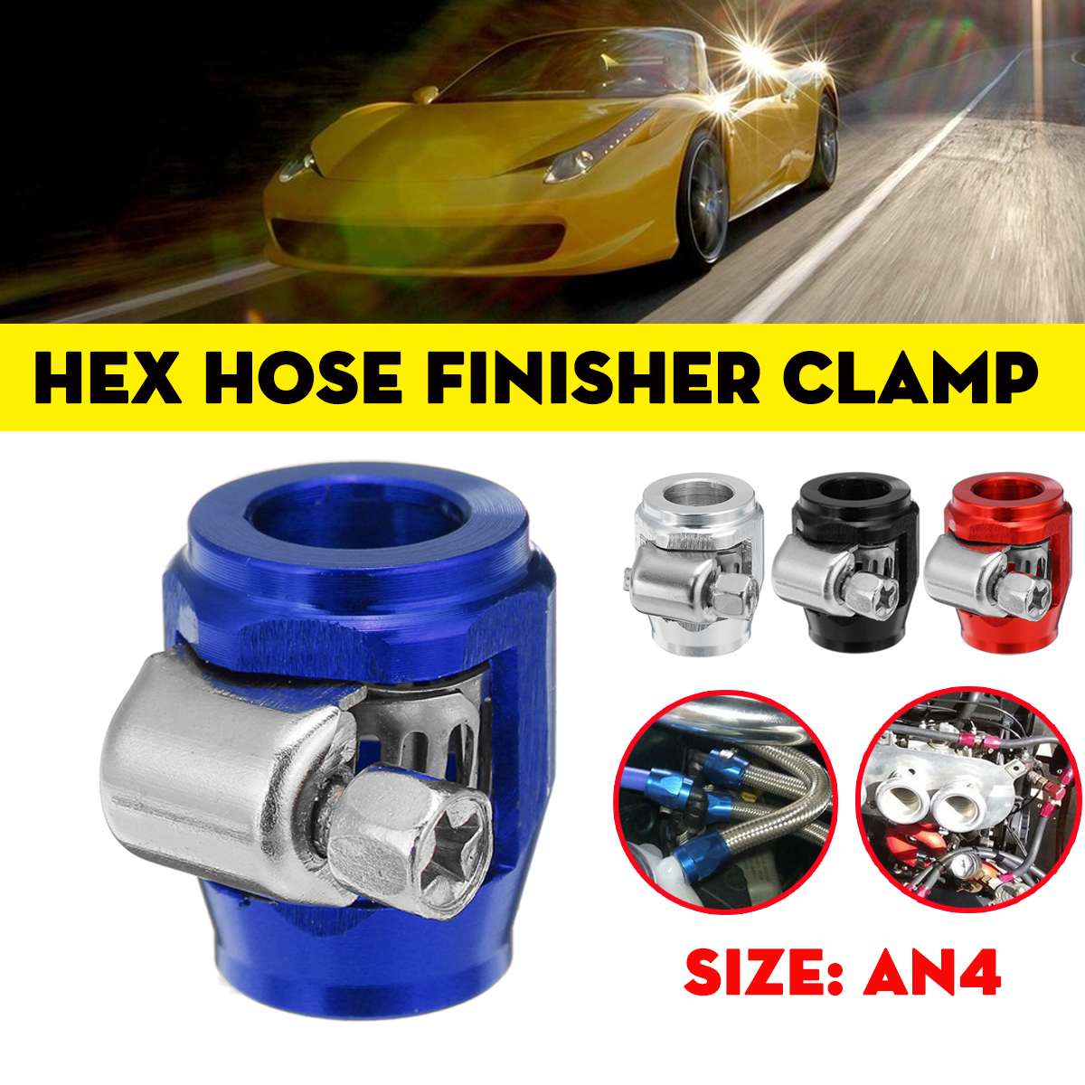 AN4-Hex-Hose-Finisher-Clamp-With-Screw-Band-Hose-End-Cover-Fitting-Adapter-Connector-1689186