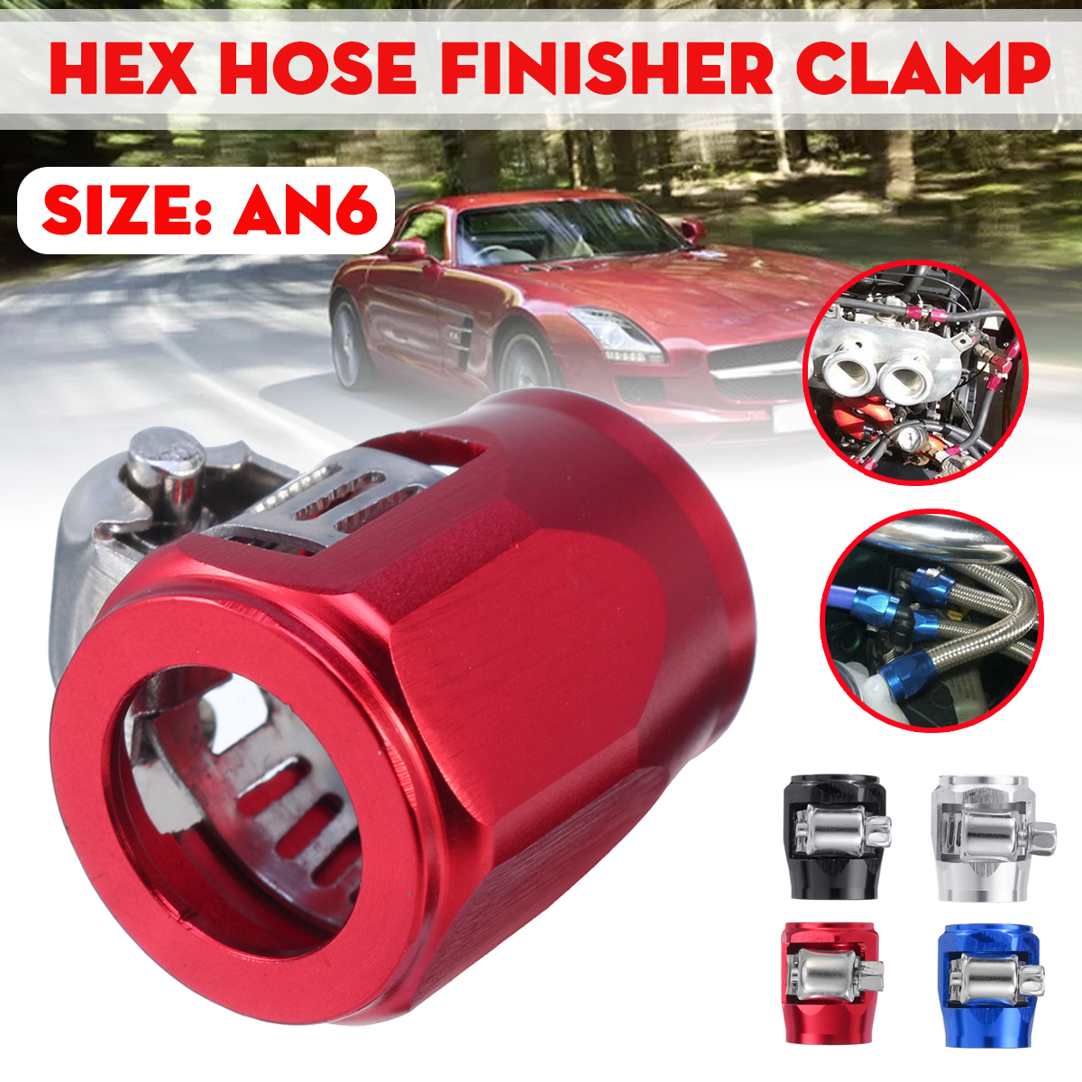 AN6-Hex-Hose-Finisher-Clamp-With-Screw-Band-Hose-End-Cover-Fitting-Adapter-Connector-1689173