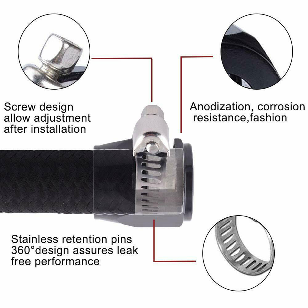 AN6-Hex-Hose-Finisher-Clamp-With-Screw-Band-Hose-End-Cover-Fitting-Adapter-Connector-1689173