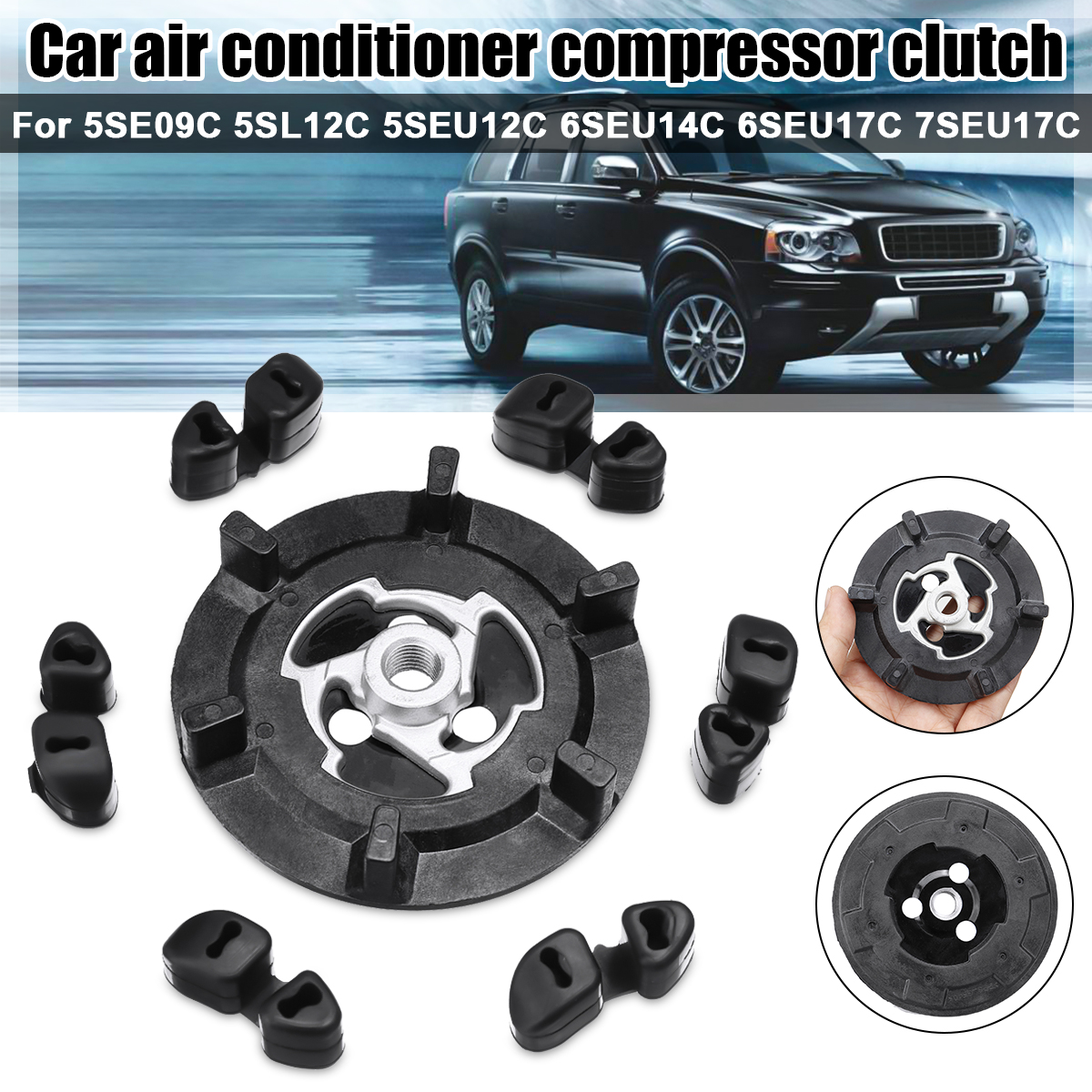 Auto-Air-AC-Compressor-Clutch-Hub-Rubber-For-5SE09C-5SL12C-5SEU12C-6SEU14C-6SEU17C-7SEU17C-1606984