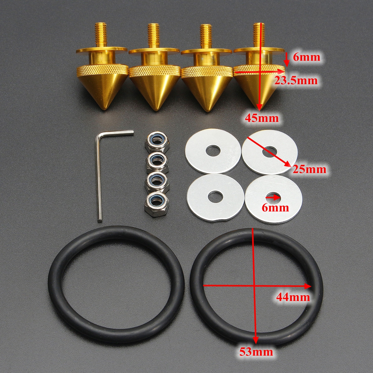Car-Truck-Spike-Bumper-Fender-Hatch-Lids-Quick-Release-Fasteners-Kit-Aluminum-1164443
