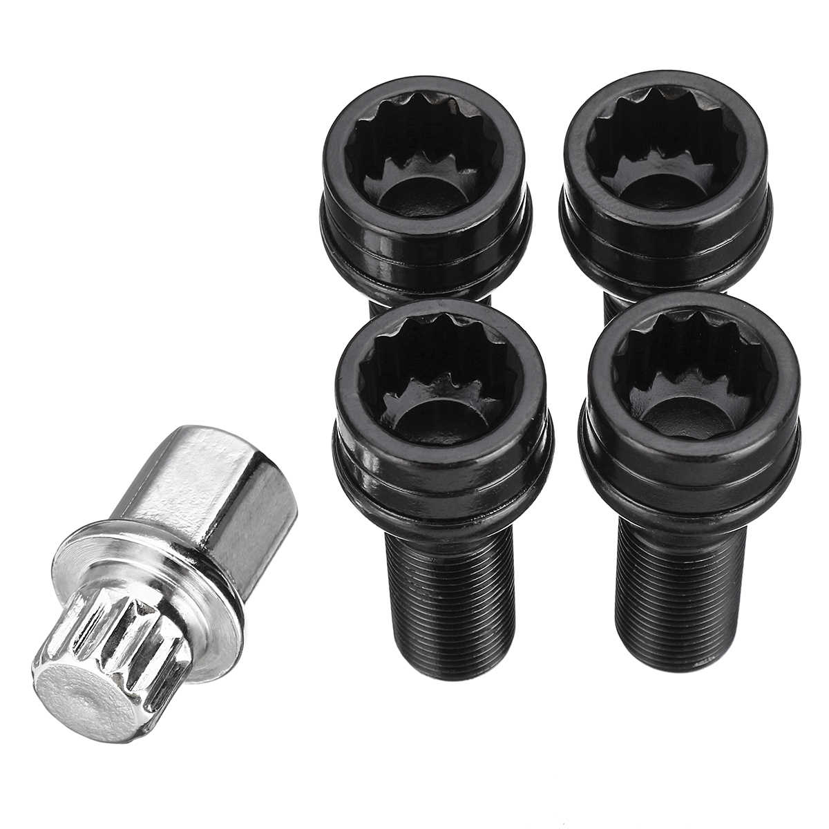 M14-x-125-Wheel-Locking-Bolts-Lug-Nut-Black--Key-For-BMW-Mini-R50-R52-R53-1384458