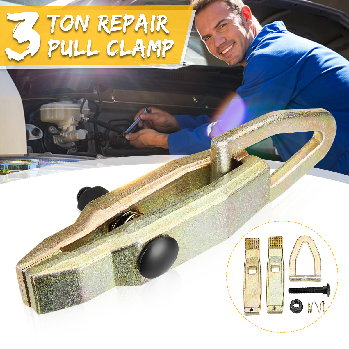 Single-Way-3-Ton-Car-Self-Tightening-Long-Nose-Pull-Clamp-Grips--Auto-Body-Repair-Tool-1559762