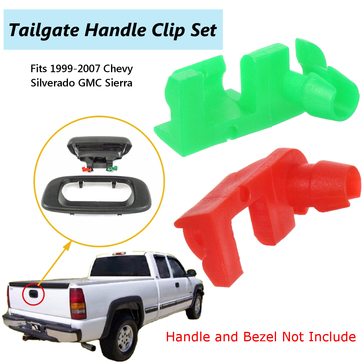 Tailgate-Handle-Rod-Clip-LH-RH-For-Chevy-Silverado-GMC-Sierra-88981031-88981030-1209000