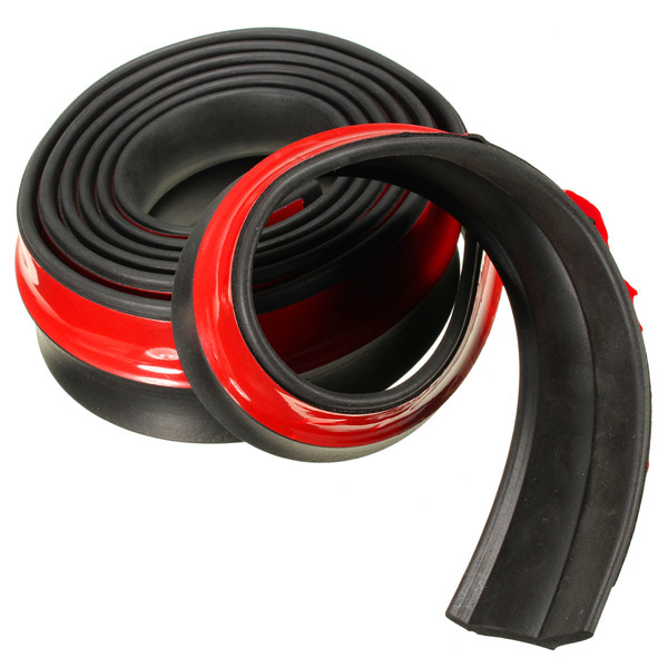 Universal-Black-Front-Bumper-Rubber-Protector-Lip-Splitter-Body-Spoiler-1026437