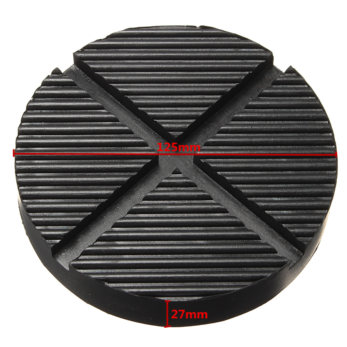 Black-Rubber-Car-Truck-Cross-Slotted-Frame-Rail-Floor-Jack-Disk-Pad-Adapter-1172822