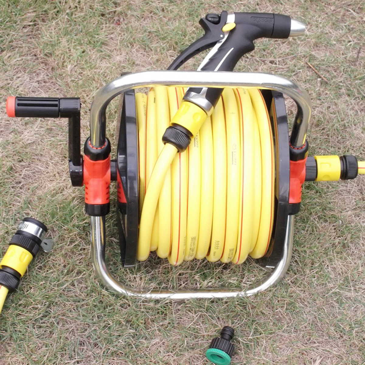 Ultra-light-12-Inch-Tube-Rolled-45-Meters-Car-Wash-Water-Hose-Reel-Pipe-Connectors-Storage-Rack-1373771