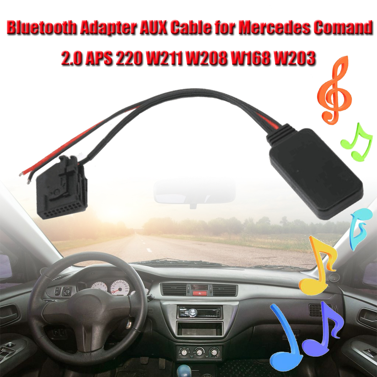 Car-Audio-Stereo-bluetooth-Receiver-Adapter-AUX-Cable-Cable-for-Mercedes-Comand-20-APS-220-W211-W208-1598116