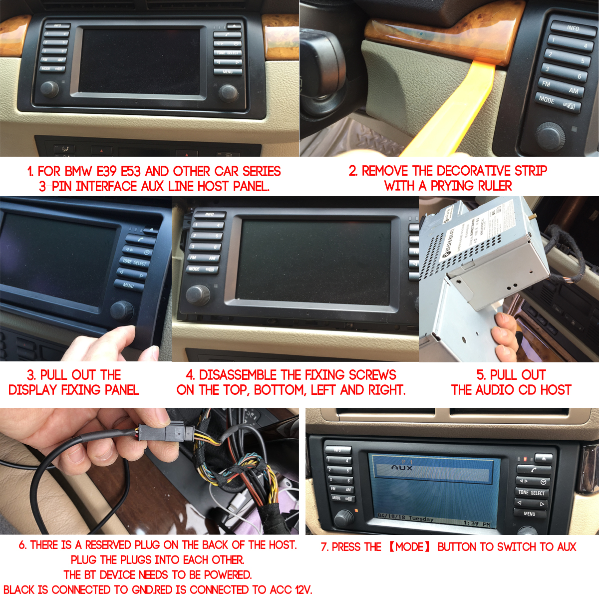 Car-Wireless-Audio-Cable-Adapter-with-bluetooth-Microphone-For-BMW-E54-E39-E46-E38-E53-X5-1662242