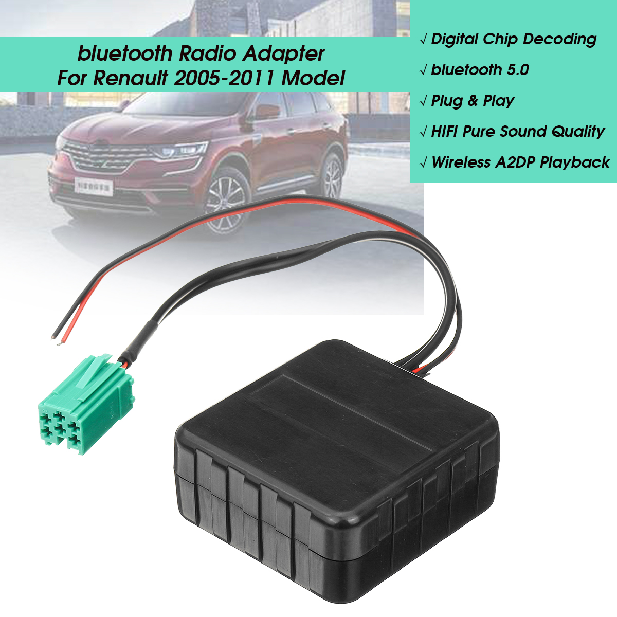 Upgraded-bluetooth-Audio-AUX-Cable-Adapter-Wireless-Music-Decoding-for-Renault-2005-2011-1584343