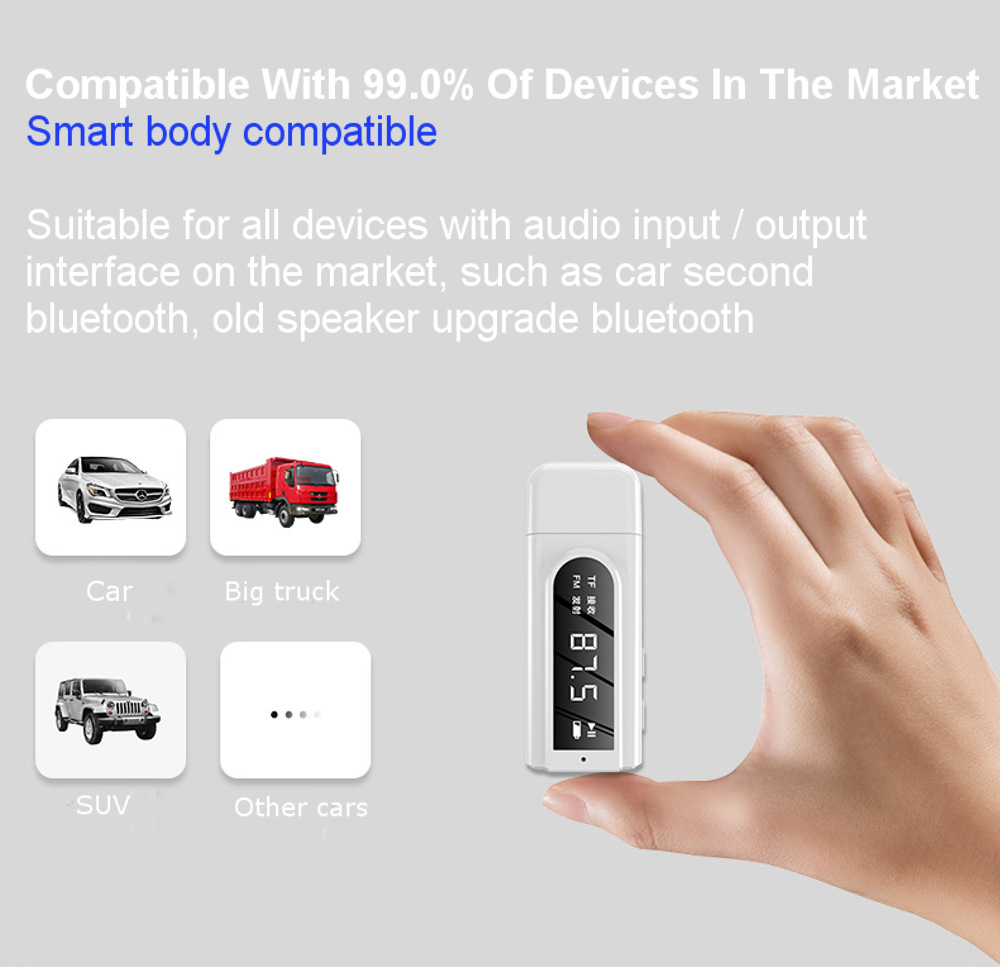 bluetooth-50-Audio-Wireless-Receiver-Transmitter-Adapter-White-MP3-Player-AUX-FM-Dual-Output-TF-USB--1621983