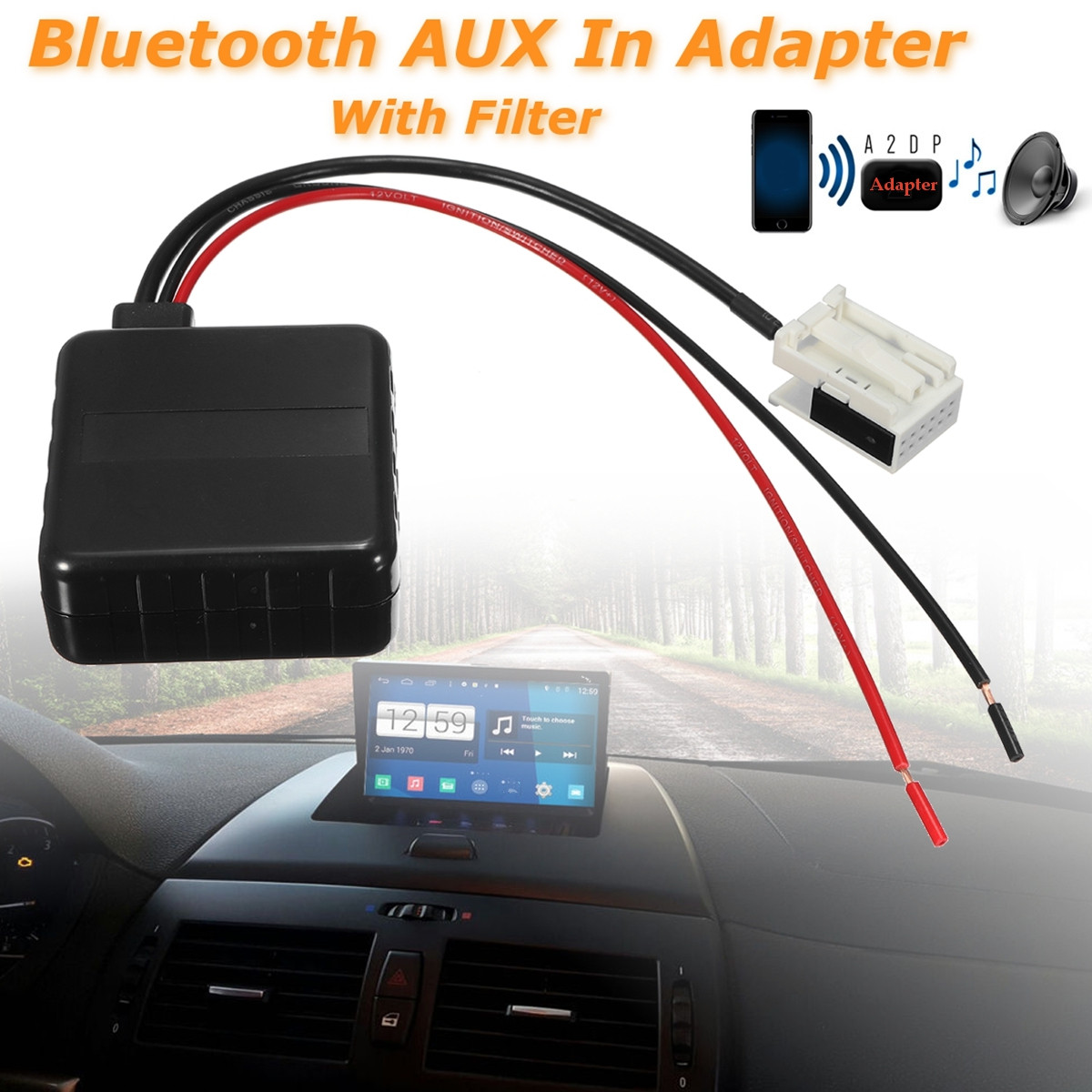 bluetooth-Radio-Stereo-Aux-In-Adapter-Cable-w-Filter-For-BMW-E60-E61-E63-E83-1267357