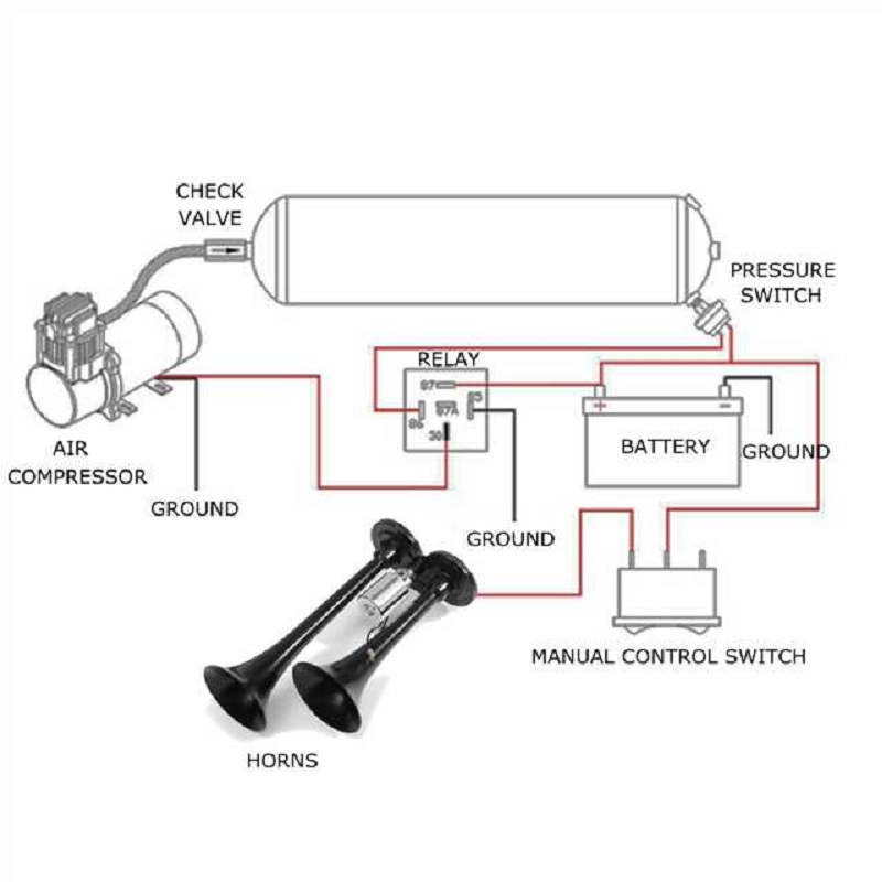 12V-150DB-Dual-Loud-Trumpet-Air-Horn-With-Compressor-Chrome-For-Car-Truck-Boat-1350092