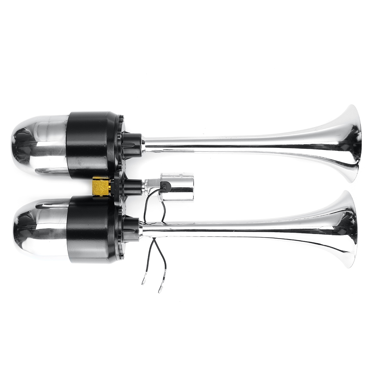 12V-24V-300DB-Dual-Trumpet-Air-Horn-Super-Loud-For-Car-Van-Boat-Pickup-Bus-Silver-1784028