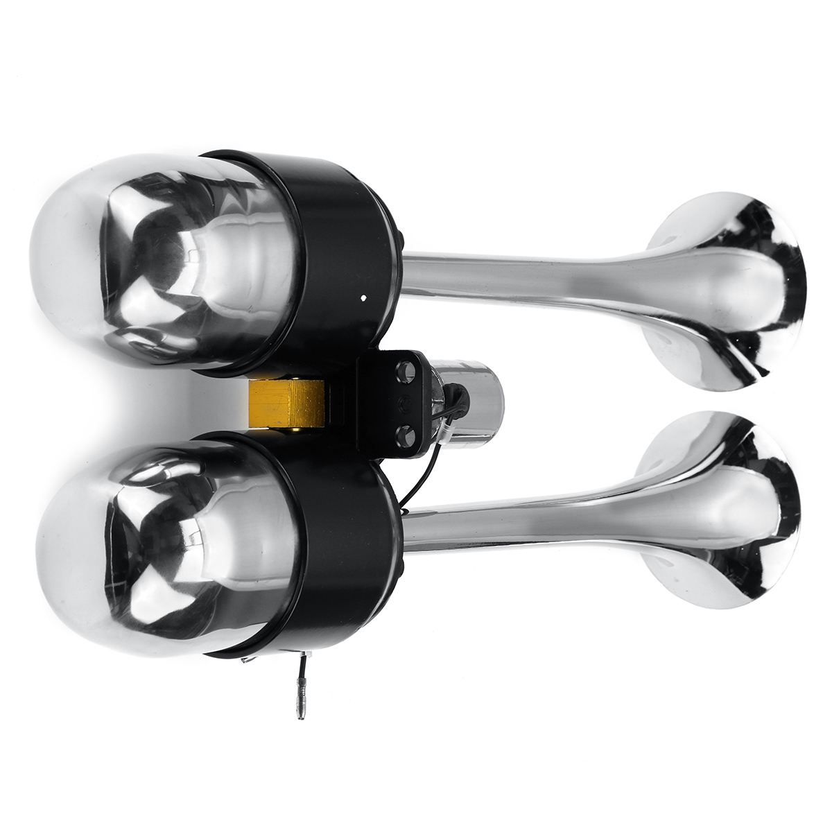 12V-24V-300DB-Dual-Trumpet-Air-Horn-Super-Loud-For-Car-Van-Boat-Pickup-Bus-Silver-1784028