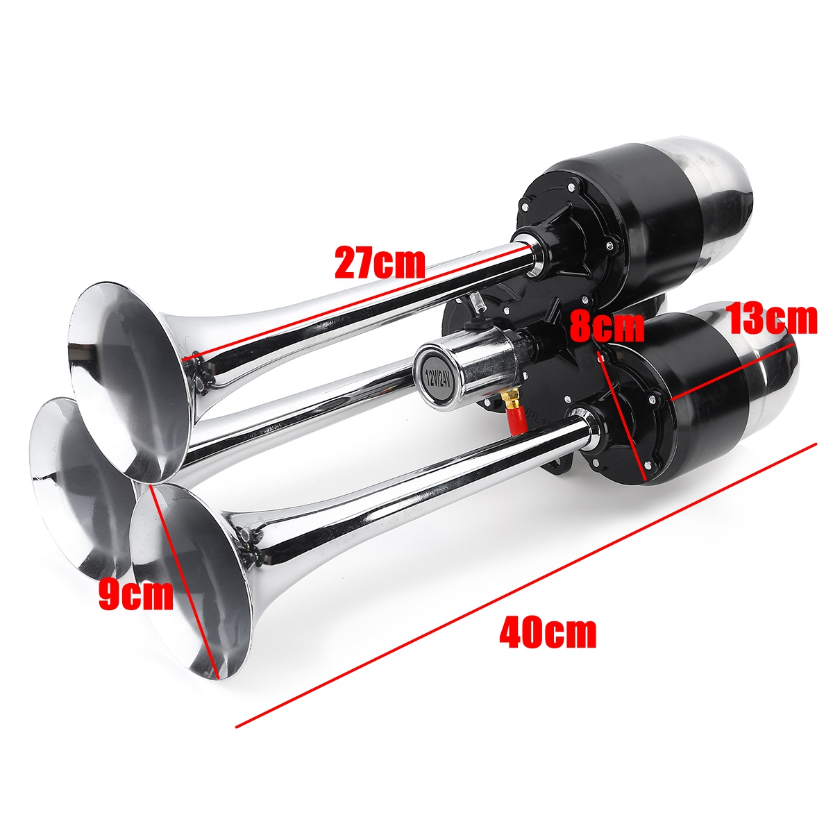 12V-24V-500DB-Universal-Triple-Trumpet-Air-Horn-Super-Loud-For-Car-Van-Boat-Silver-Truck-1747581