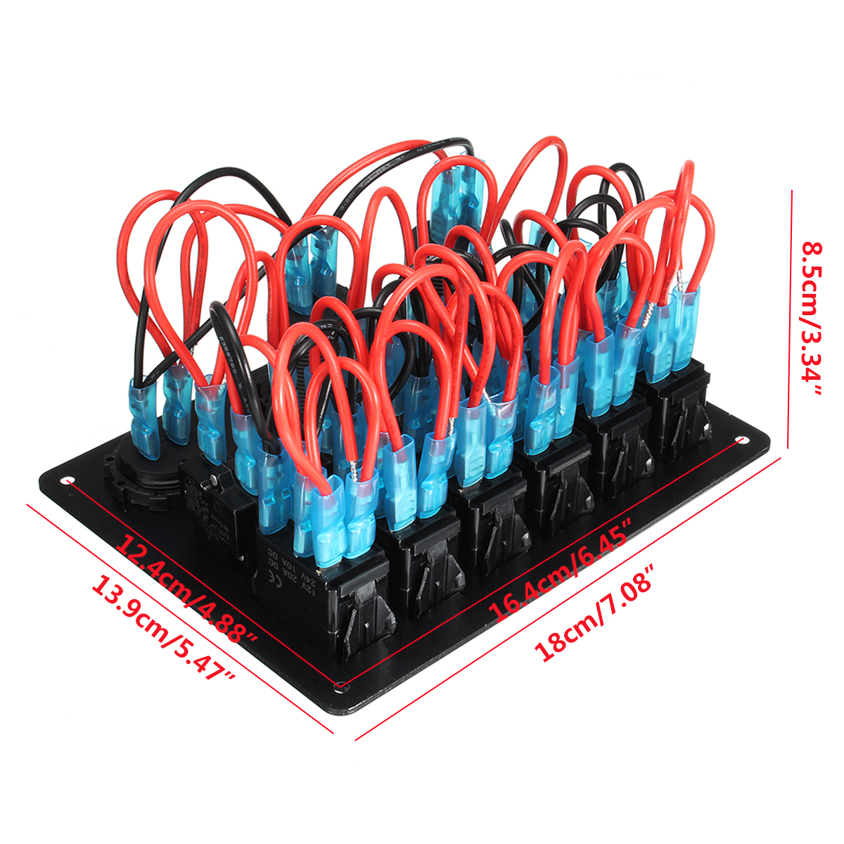 12V-24V-6-Gang-Waterproof-LED-Rocker-Switch-Panel-Voltmeter-Battery-Car-Boat-1644584
