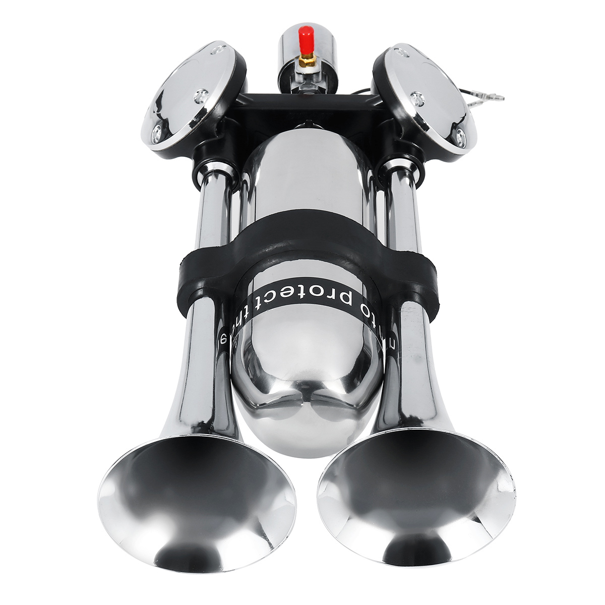 12V-24V-Dual-Air-Horn-Trumpet-With-Air-Compressor-Silver-For-Car-Van-Boat-Truck-Universal-1761933