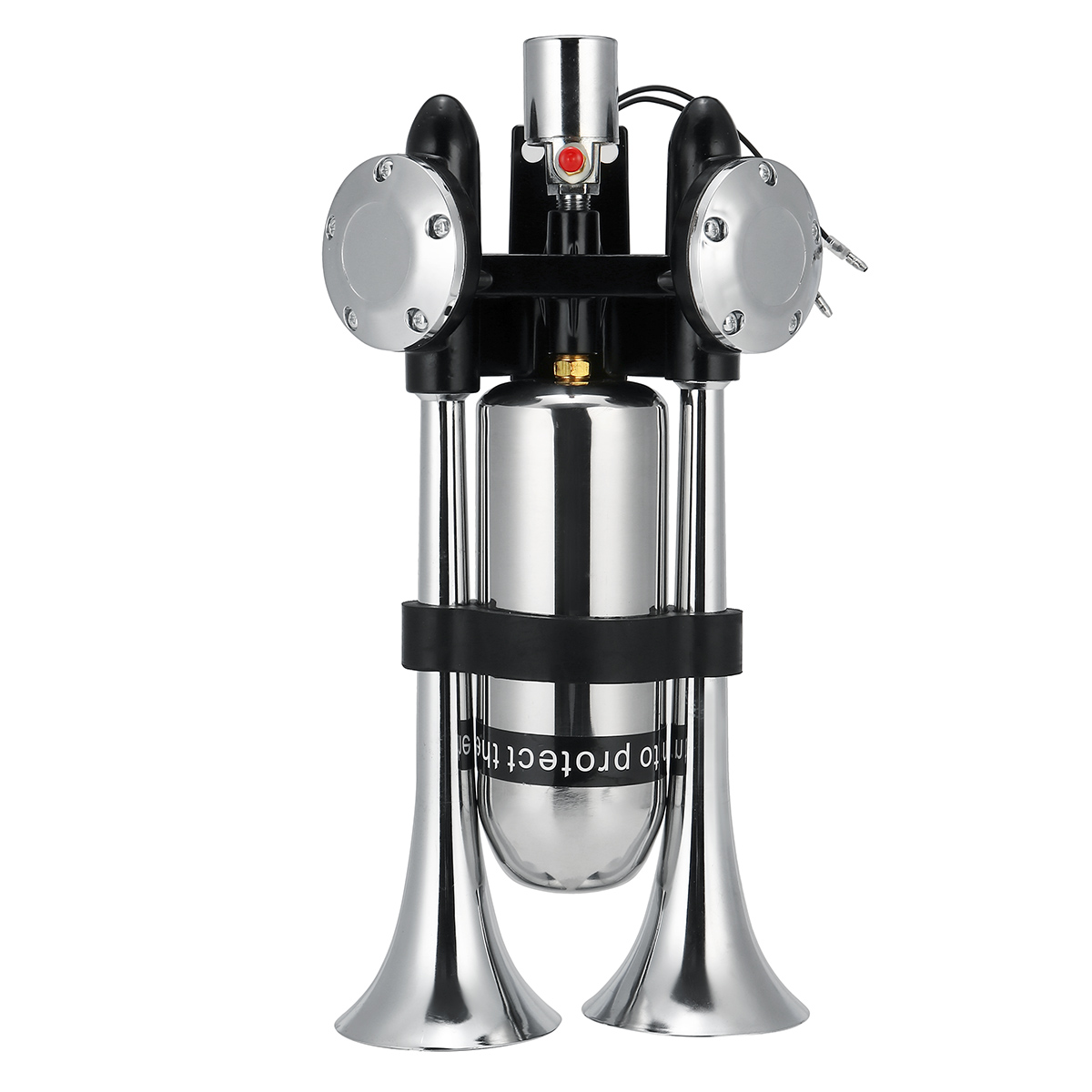 12V-24V-Dual-Air-Horn-Trumpet-With-Air-Compressor-Silver-For-Car-Van-Boat-Truck-Universal-1761933