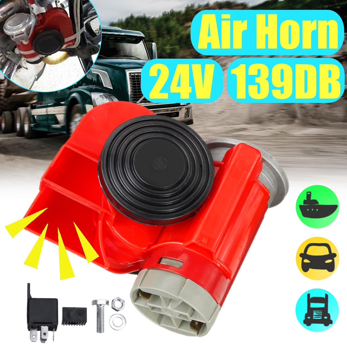 24V-139dB-Dual-Tone-Electric-Pump-Trumpet-Air-Loud-Horn-Compact-For-Car-Truck-Boat-Motorcycle-1634305