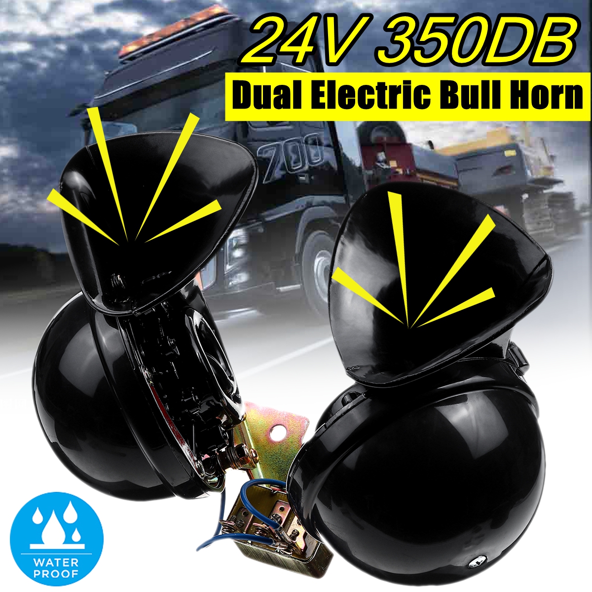 24V-350db-Black-Dual-Tone-Electric-Bull-Waterproof-Horn-Metal-Loud-Raging-Sound-Car-Truck-Boat-1567081