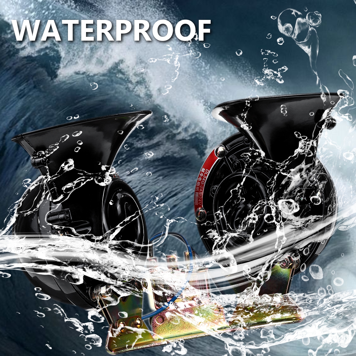24V-350db-Black-Dual-Tone-Electric-Bull-Waterproof-Horn-Metal-Loud-Raging-Sound-Car-Truck-Boat-1567081