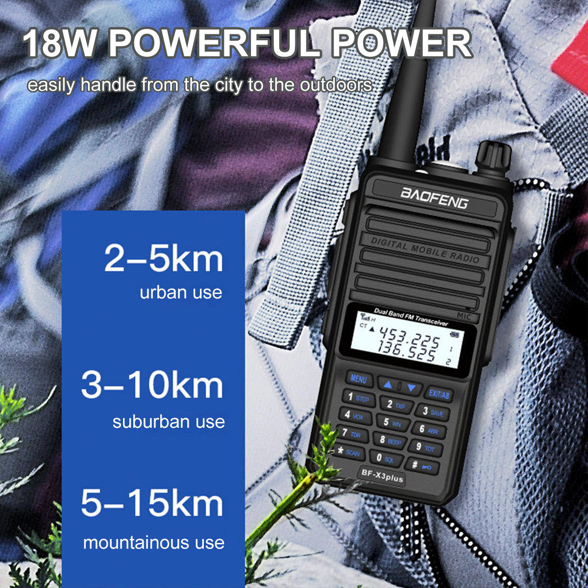 BAOFENG-F-X3plus-Three-Band-Handheld-Radio-Walkie-Talkie-18W-9500mAh-Waterproof-Dustproof-High-Power-1809622