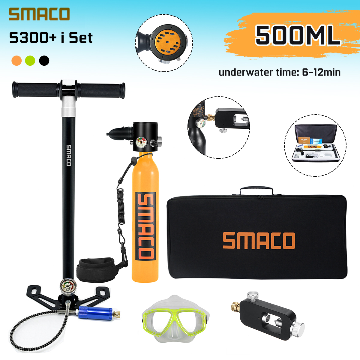 SMACO-S300-i-Set-500ML-Oxygen-Cylinder-Diving-Equipment-Set-Multicolor-1666752