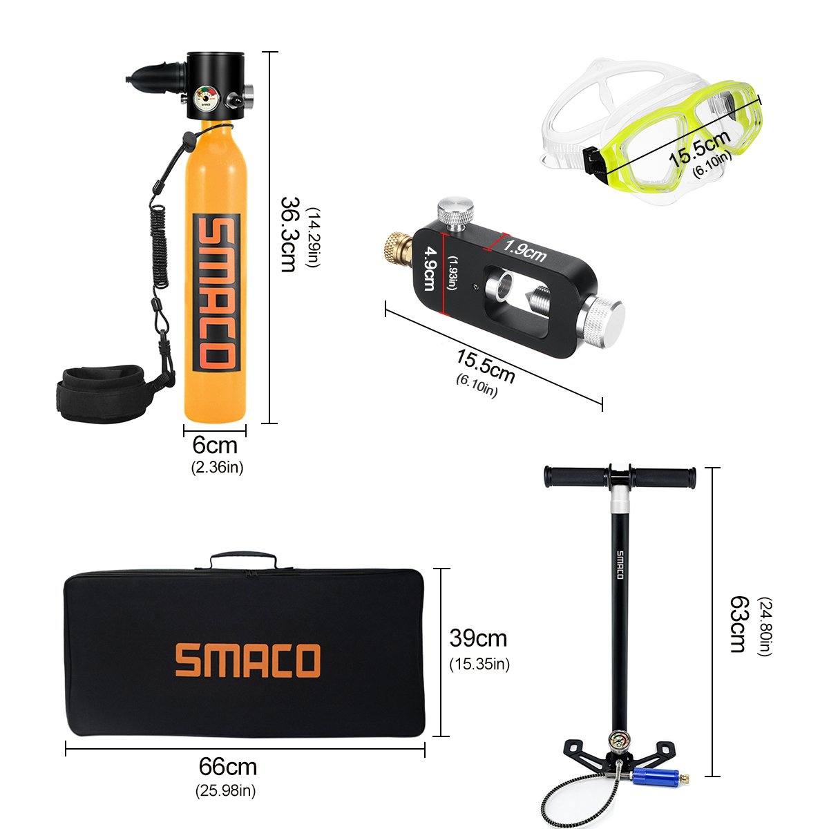 SMACO-S300-i-Set-500ML-Oxygen-Cylinder-Diving-Equipment-Set-Multicolor-1666752