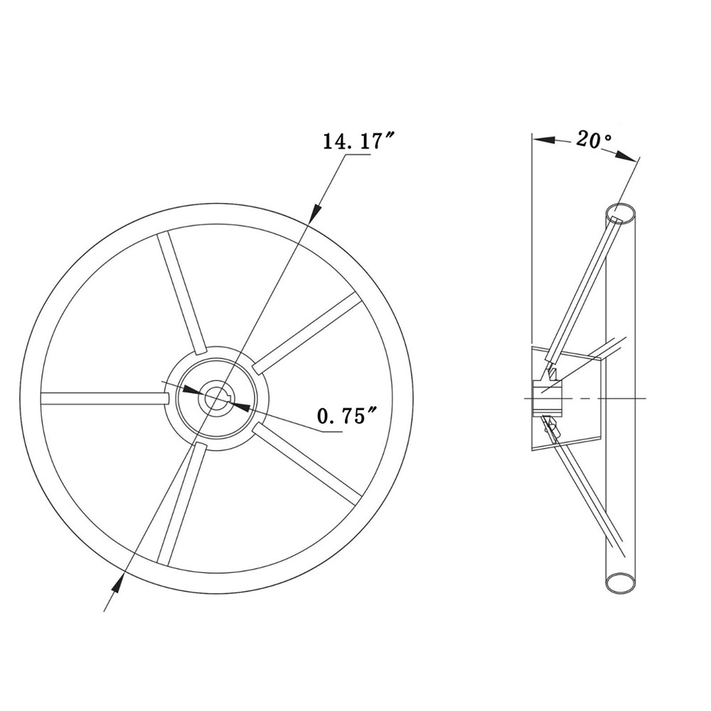 Stainless-Steel-5-Spoke-Black-Foam-Grip-Steering-Wheel-Destroyer-For-Marine-Boat-1451758