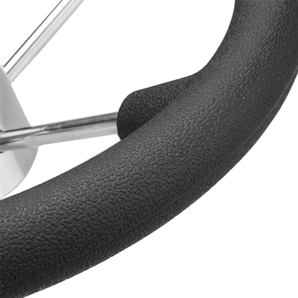 Stainless-Steel-5-Spoke-Black-Foam-Grip-Steering-Wheel-Destroyer-For-Marine-Boat-1451758