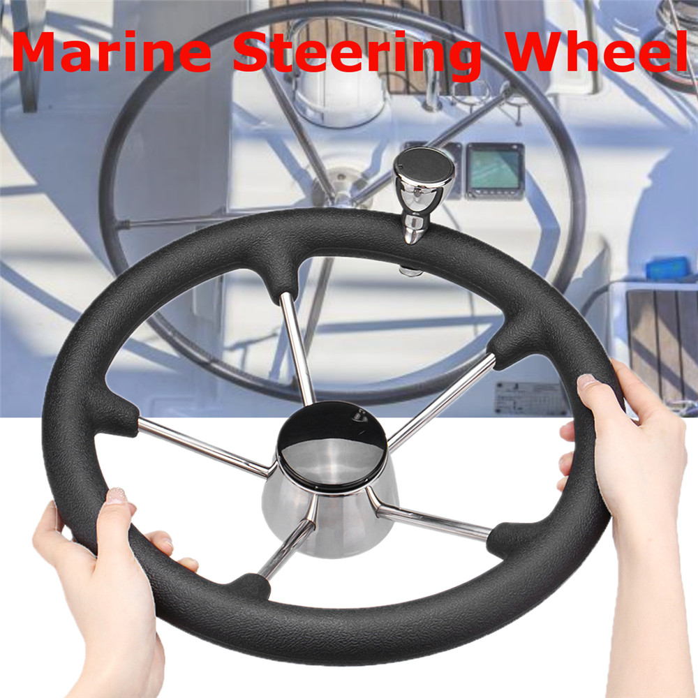 Stainless-Steel-5-Spoke-Foam-Grip-Knob-Steering-Wheel-Destroyer-For-Marine-Boat-1451770