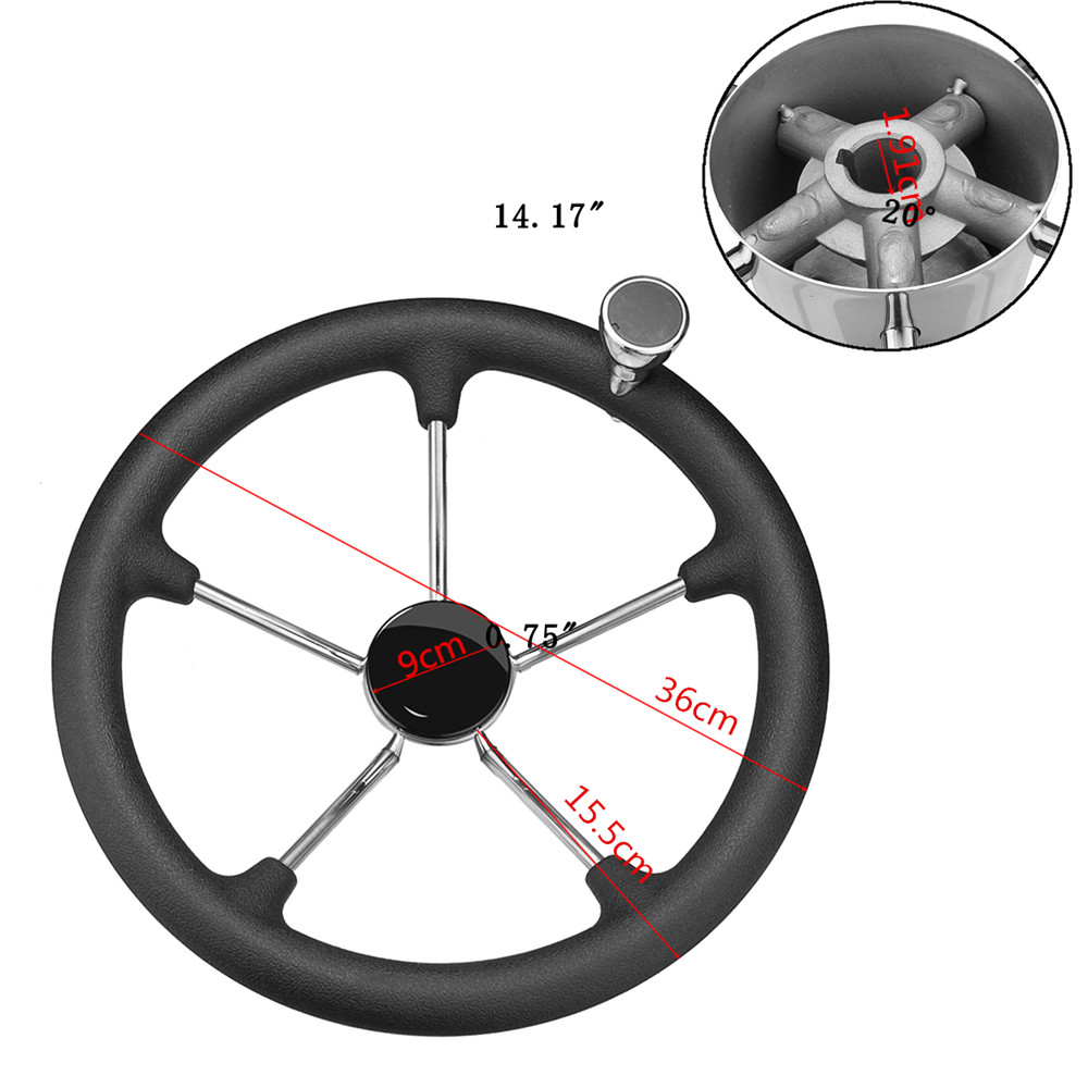Stainless-Steel-5-Spoke-Foam-Grip-Knob-Steering-Wheel-Destroyer-For-Marine-Boat-1451770