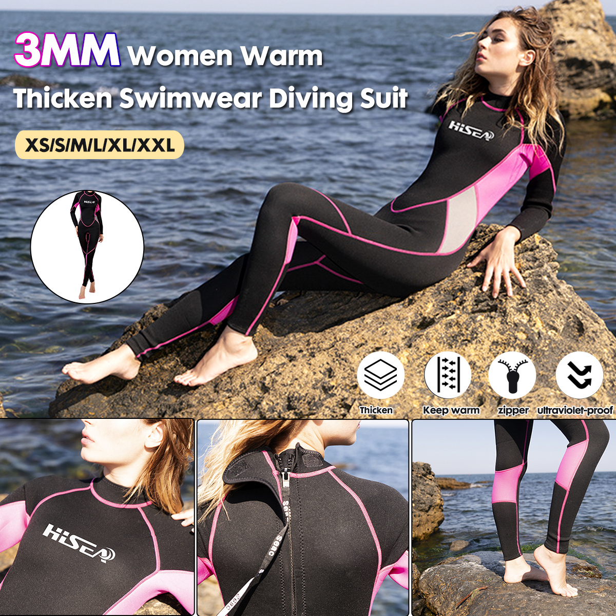 Women-3mm-Thicken-Diving-Set-Scuba-Suit-Surfing-Swimming-Warm-Swimwear-Ladies-1635642