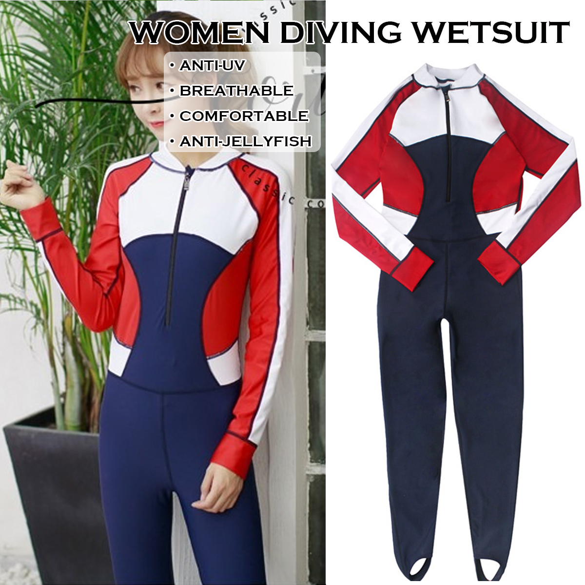 Women-Diving-Jacket-Set-Suit-With-Zipper-Snorkeling-Wetsuit-Watersport-Sunscreen-Swimming-Jumpsuit-S-1625037
