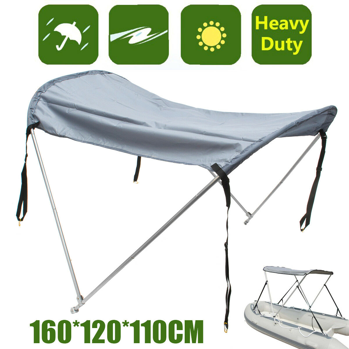 2-Bow-Anti-UV-472quot-H-45quot---63-W-Boat-Top-Cover-Canopy-Shade-Metal-Tube-1505722