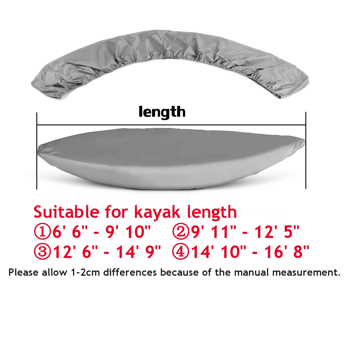 Kayak-Cover-with-Adjustable-Bottom-Straps-UV-Resistant-Dust-Shield-Silver-For-Hydra-Creek-1703174