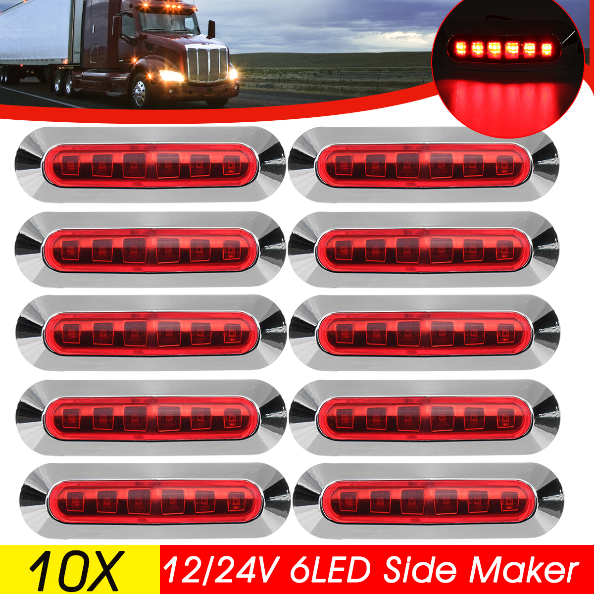 10PCS-12V-24V-6-LED-Side-Marker-Lights-Lamp-Red-for-Truck-Trailer-Caravan-Lorry-Van-1825290