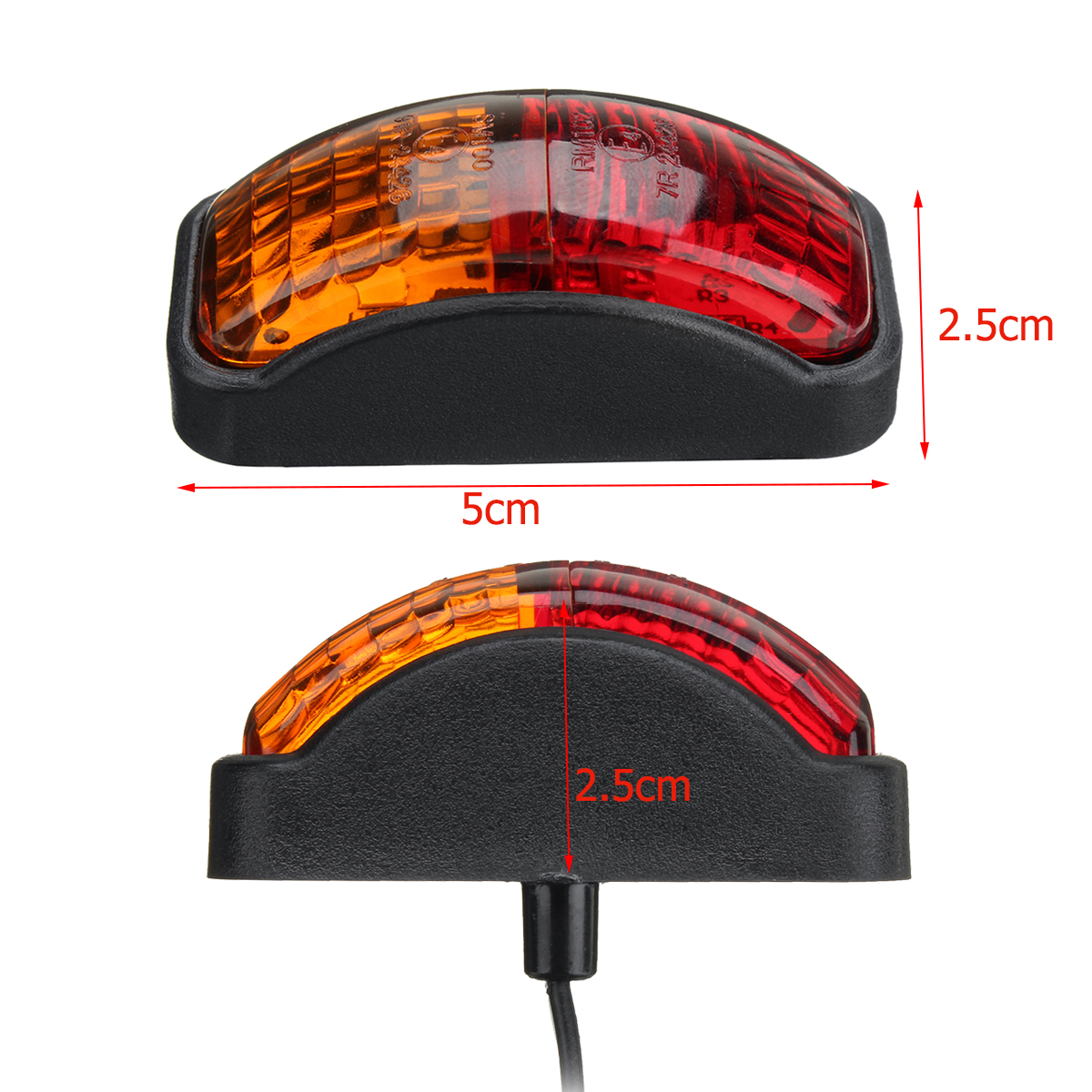 10V-30V-2-SMD-LED-Side-Marker-Light-Red-Amber-E4-Lamp-For-Truck-Trailer-Van-Boat-1758163