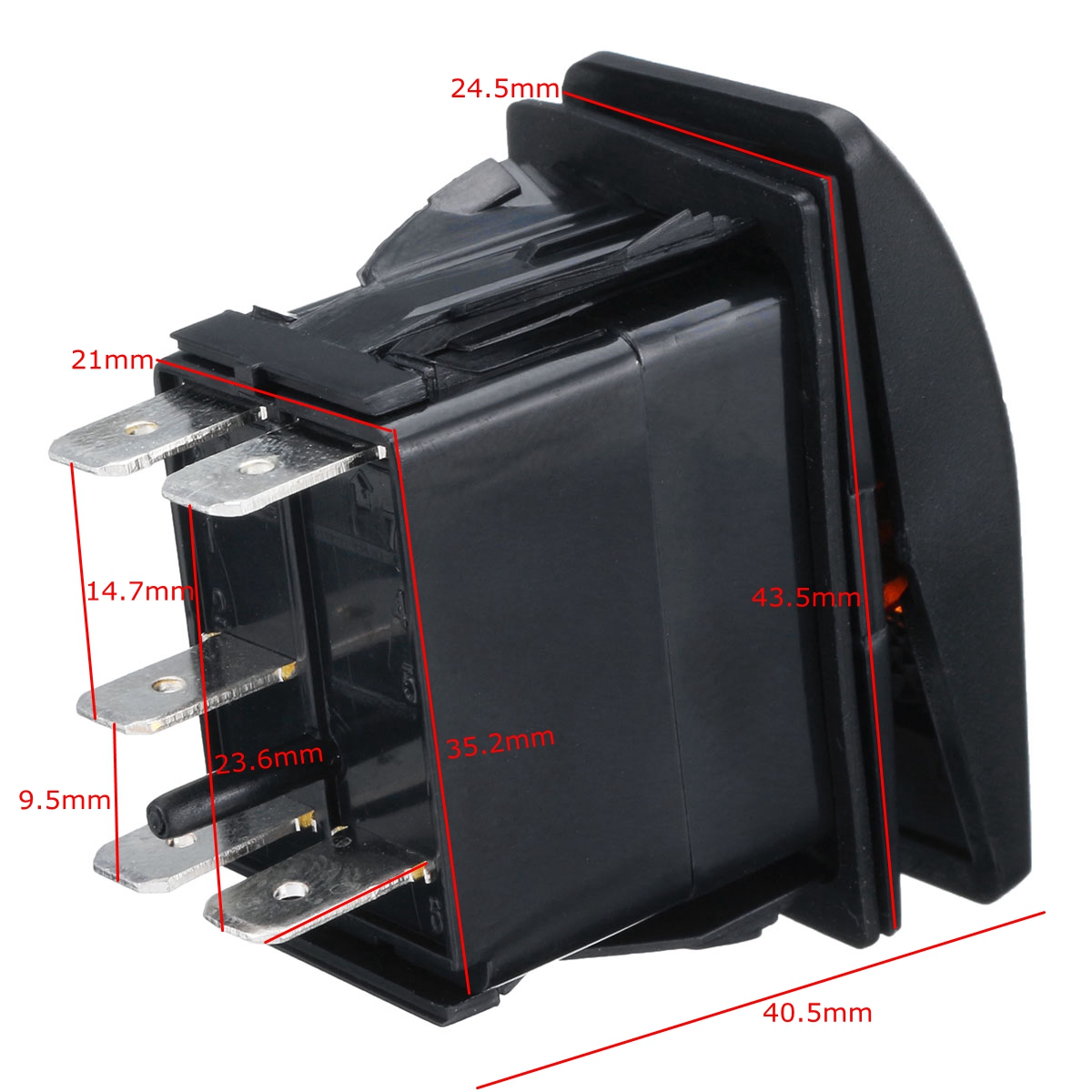 12V-20A-Marine-5-Pin-Rocker-Switch-Orange-LED-SPST-ON-OFF-Light-Bar-Waterproof-1422279