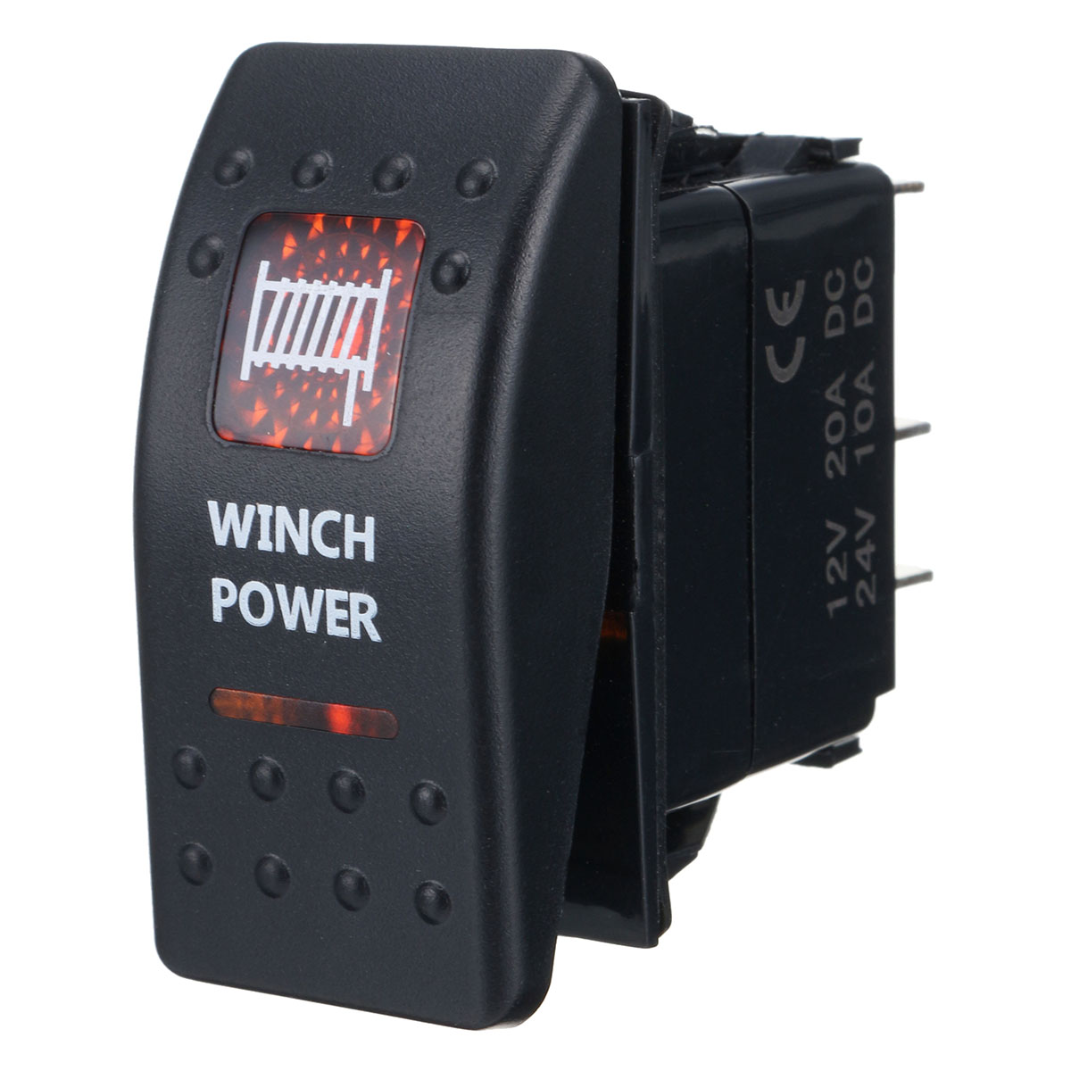 12V-20A-Marine-5-Pin-Rocker-Switch-Orange-LED-SPST-ON-OFF-Light-Bar-Waterproof-1422279