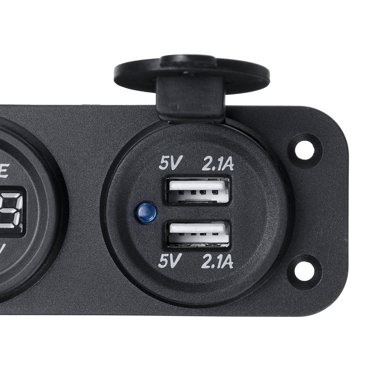12V-2121A-Blue-LED-Rocker-Switch-Panel-Dual-USB-Charger-Power-Socket-Voltmeter-Voltage-Display-For-C-1761906