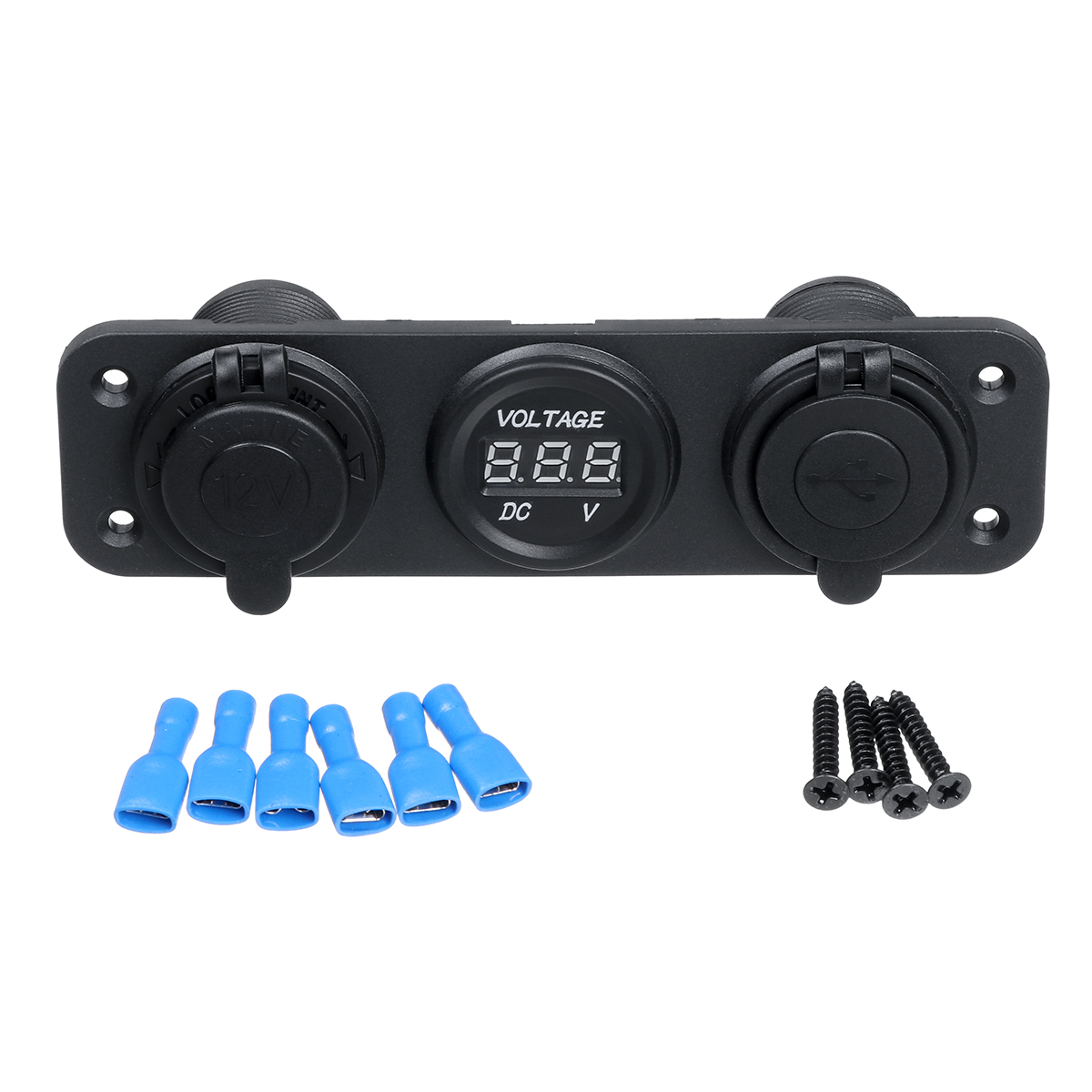 12V-2121A-Blue-LED-Rocker-Switch-Panel-Dual-USB-Charger-Power-Socket-Voltmeter-Voltage-Display-For-C-1761906