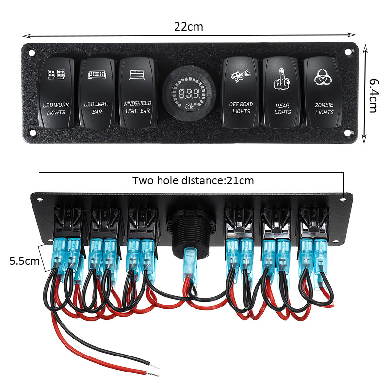 12V-24V-6-Gang-LED-Digital-Voltmeter-Marine-Ignition-Toggle-Rocker-Switch-Panel-1545113
