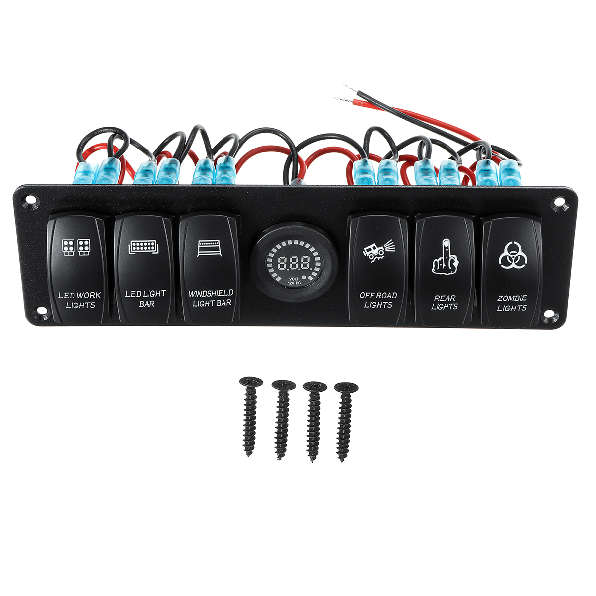 12V-24V-6-Gang-LED-Digital-Voltmeter-Marine-Ignition-Toggle-Rocker-Switch-Panel-1545113